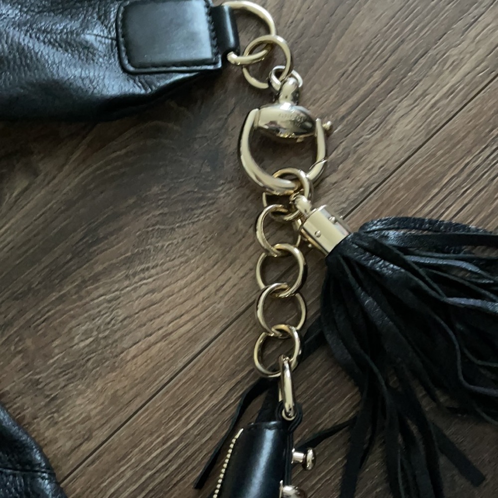 GUCCI Sienna Medium Black Leather Hobo Bag - Picture 7 of 9